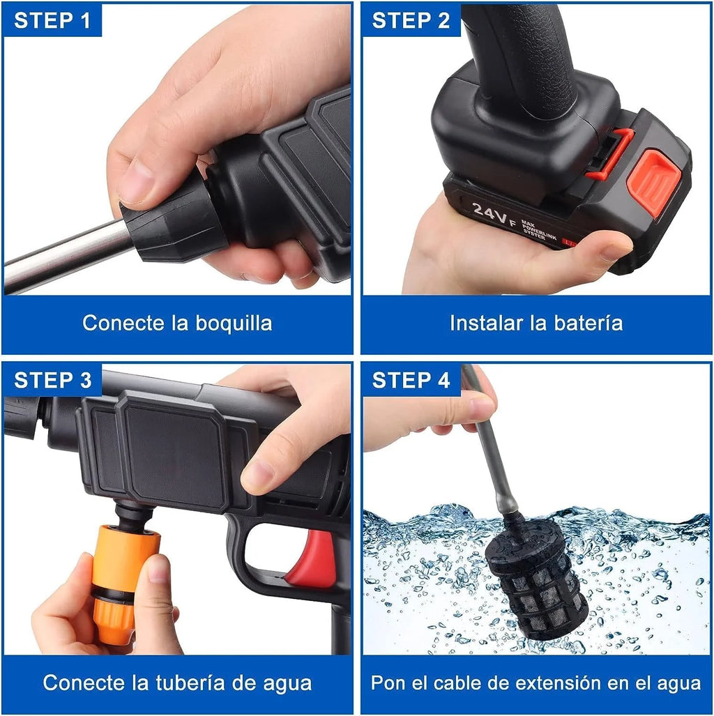 VoltWash Air Pro®: Hidrolavadora Portátil y Recargable